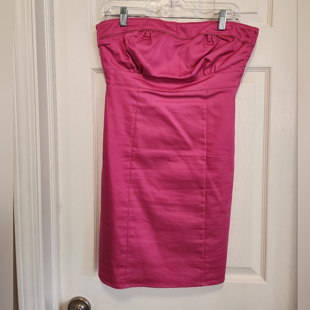 NWOT Barbiecore Pink Strapless Mini Dress Size 10
